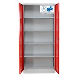thumbnail of PROREGAL Stahlschrank BEE mit 4 lackierten Fachböden | HxBxT 195x92x60cm | Grau-Rot | Werkstattschrank Werkzeugschrank Aktenschrank Universalschrank