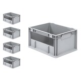 thumbnail of PROREGAL 5x Eurobox NextGen Insight | HxBxT 22x30x40cm | 20 Liter | Seite offen | Eurobehälter, Transportbox, Transportbehälter
