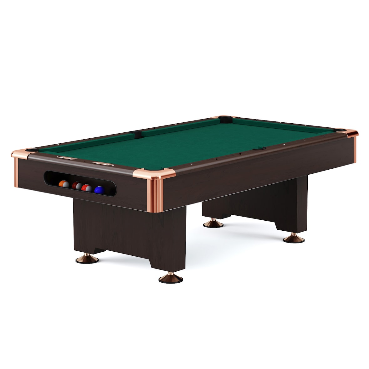 Automaten Hoffmann Billardtisch "Club Pro III" Dekor Nussbaum, Anti-Fleck, Grün, 9 ft (Spielfeld 254x127 cm)