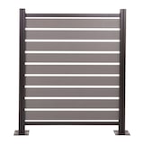 thumbnail of Alu Mülltonnen-Zaun HWC-K57, Basiselement Mülltonnenverkleidung, Holzoptik erweiterbar 130x110x6cm ~ grau