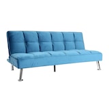 thumbnail of Sofa HWC-K21, Klappsofa Couch Schlafsofa, Nosagfederung Schlaffunktion Liegefläche 181x107cm ~ Samt, blau