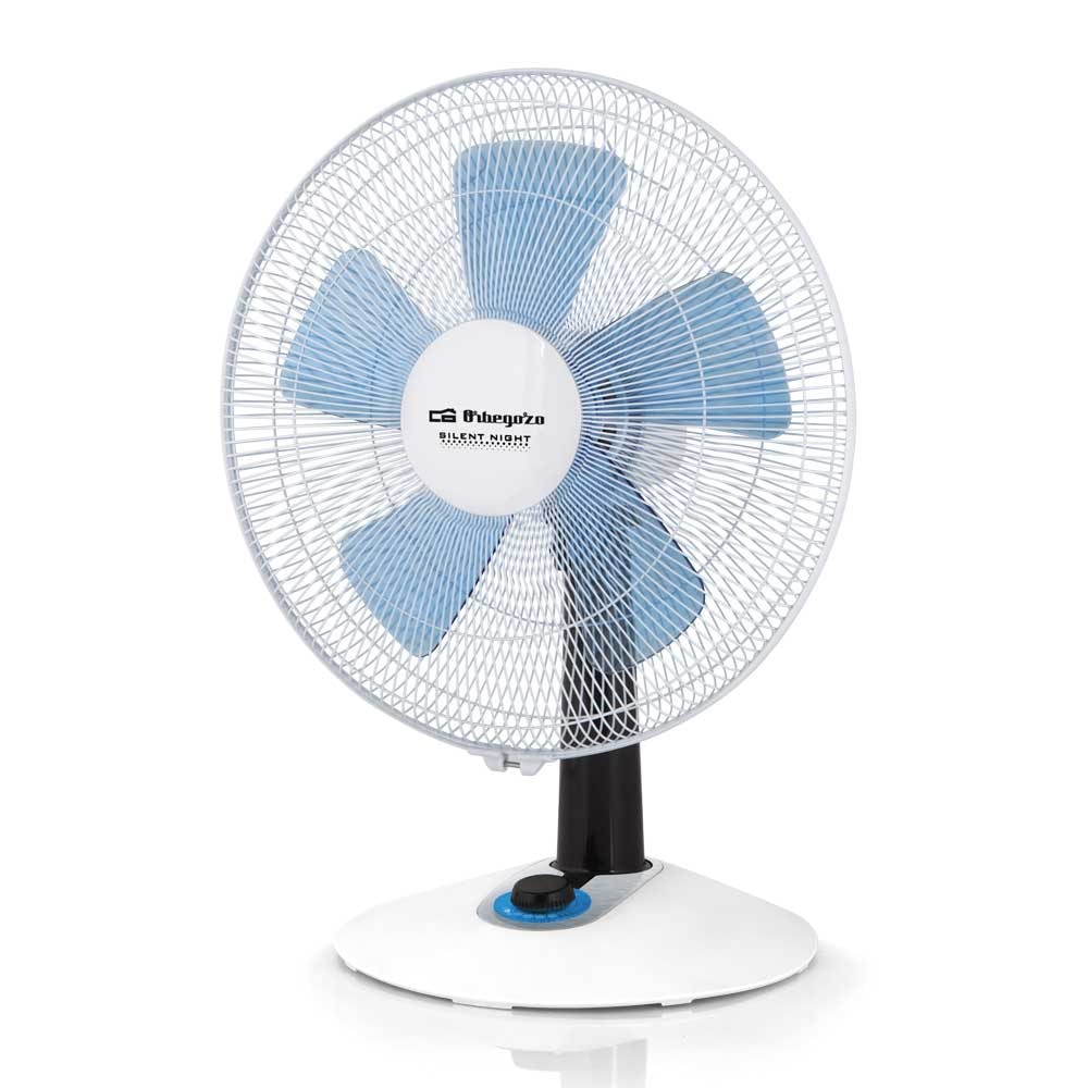 Orbegozo ventilador de sobremesa silencioso TF 0138, oscilante, 4 velocidades, función turbo, iluminación LED, 35 cm de diámetro, 45 W