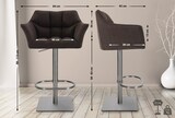 thumbnail of CHEFGASTRO 2er Set Barhocker PHILADELPHIA Stoff Edelstahl HxBxT 88x64x45cm Stoff Braun Barstuhl
