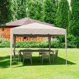 thumbnail of Gazebo Pieghevole Impermeabile 3 x 3 M Giardino Con 4 Sacche Pesi Sacca Trasporto Chiusura Fisarmonica Struttura Acciaio Copertura 160 gr/m² Tortora