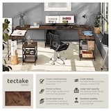 thumbnail of tectake Scrivania Hamilton 138 x 138 x 75,5 cm - Legno industriale scuro, rustico - 404231