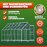 thumbnail of GARDEBRUK® Gewächshaus Aluminium 7,2m² mit Fundament 380x190cm inkl 4 Dachfenster Treibhaus
