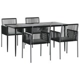 thumbnail of vidaXL 5-tlg. Garten-Essgruppe mit Kissen Schwarz Poly Rattan & Stahl