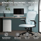 thumbnail of ML-Design Bürostuhl ergonomisch Blau, Mesh, Kopfstütze, Armlehnen, Lendenstütze, Wippfunktion, Drehstuhl mit Rollen, Computerstuhl Chefsessel