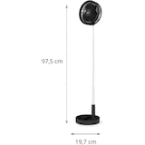 thumbnail of Stille draadloze ventilator met USB oplaadbare batterij ZWART Opvouwbare en telescopische standaard Afstandsbediening 24 uur batterijduur Jocca