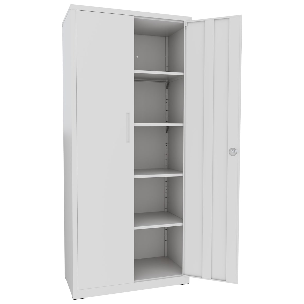 Armadio Armadietto In Metallo Multiuso Doppia Anta 5 Ripiani Regolabili Chiusura Con Doppia Chiave Mobiletto Documenti Ufficio 180x80x40 Cm Grigio
