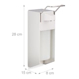 thumbnail of Relaxdays Desinfektionsspender, 2er Set, 500 ml, Eurospender für Desinfektionsmittel & Seife, Wandmontage, silber/weiß