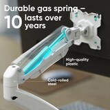 thumbnail of ONKRON Monitor Tischhalterung für 13-32 Zoll, bis 8 kg, Gasdruckfeder, VESA 75x75 & 100x100, schwenkbar, neigbar, drehbar, Weiß G80-W