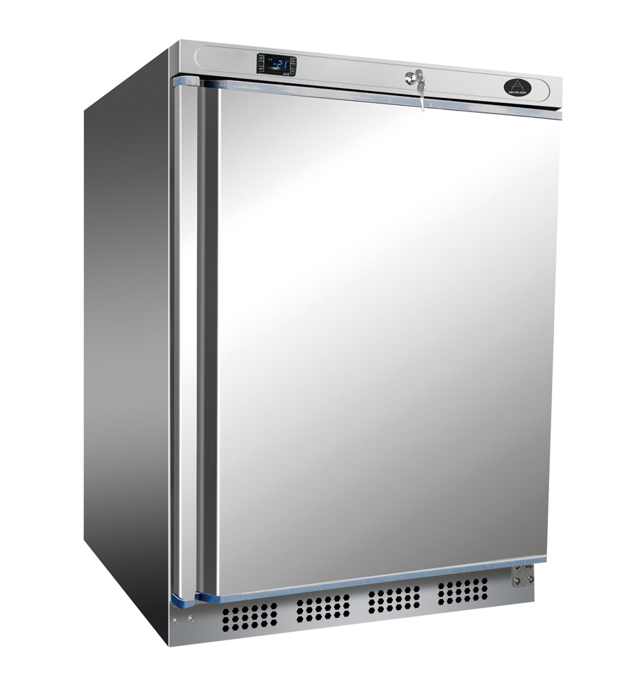 A&S polarny Gastro Edelstahl Tiefühlschrank Gewerbetiefkühlschrank Gefrierschrank 1 Tür 120 L -10/-25°C