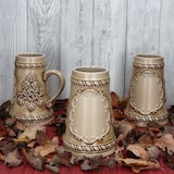 thumbnail of 2er Set Ruhpolding-Krug mit Schild 0,5 Liter beige-braun Keramik