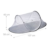 thumbnail of Relaxdays Fliegenhaube Lebensmittel, gegen Fruchtfliegen, groß, Obst & Kuchen, Insektenhaube, 40x107x58 cm, weiß-schwarz