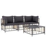thumbnail of vidaXL 4-tlg. Garten-Lounge-Set mit Kissen Anthrazit Poly Rattan