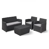 thumbnail of Salon de jardin - résine imitation rotin tressé - Allibert by KETER - 4 personnes - Mia - Gris graphite ALLIBERT by KETER