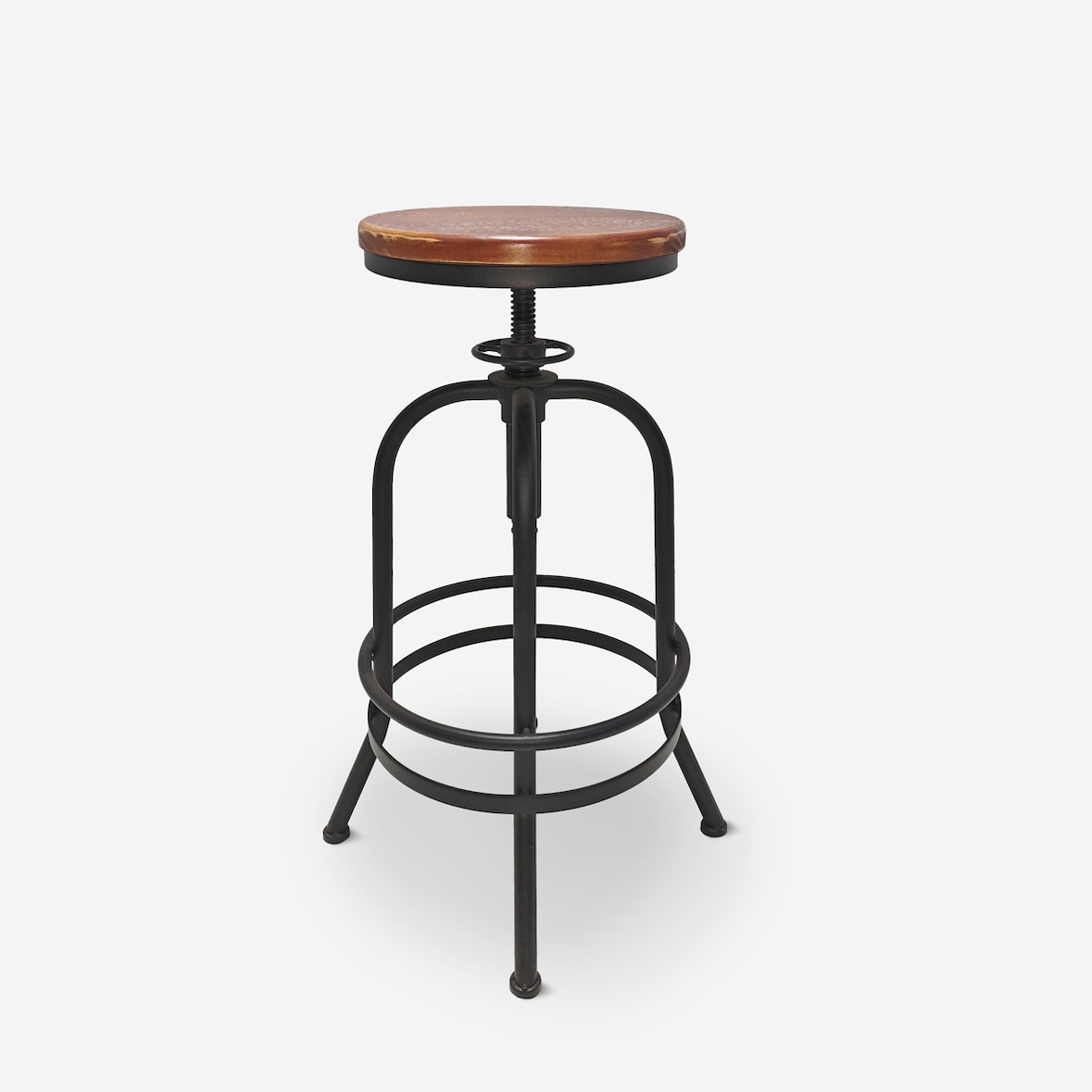 Sgabello da bar vintage industriale regolabile con poggiapiedi Klom-SGA551WNE
