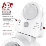thumbnail of BEARWARE Steckdosen Bewegungsmelder mit Timer - Zeitschaltuhr digital - Lichtsensor 3, 600, 1200 Lux - PIR Infrarotsensor Bewegungssensor