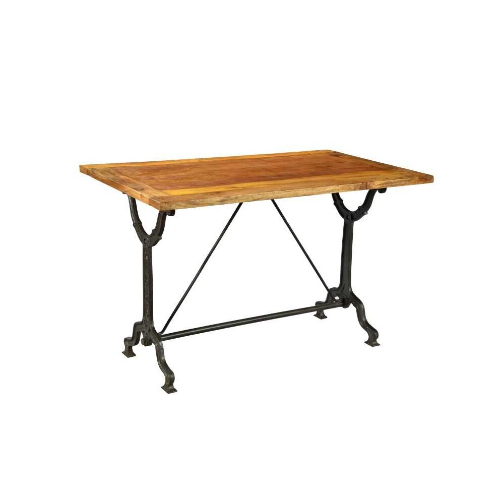 Table bistro bois ciré, L120 X P70 XH70, épaisseur plateau 2.5 cm