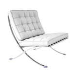 thumbnail of MF - Silla de Diseño Modelo BARNA (T), Fabricado en Acero inoxidable, Similpiel Blanca. 76 x 77 x 82 cm