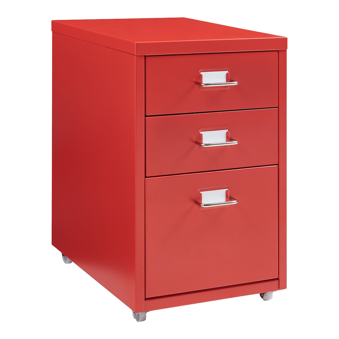 Helloshop26 - Caisson de bureau armoire meuble de rangement à roulettes acier 48 x 28 x 41 cm rouge 03_0009122