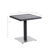 thumbnail of METRO PROFESSIONAL Mesa bistro Barbados, aluminio/poliratán, 70 x 70 cm, tablero efecto piedra, negro