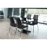 thumbnail of Amin Esszimmerstuhl in schwarzen Kunstleder und Chrom Gestell. 4er Set