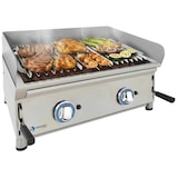 thumbnail of Churrasqueira a gás de pedra vulcânica industrial LUX WORLDMAI de 70 cm para restauração. Grelhador INOX de bancada para bar e restaurante.
