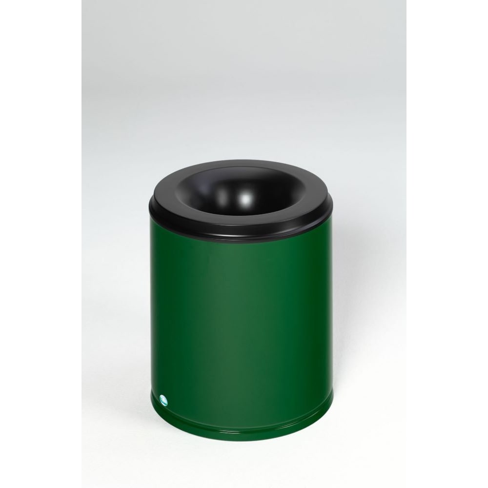 PROREGAL Selbstlöschender Papierkorb | 80 Liter, HxBxT 56x46,5x46,5cm | Verzinkter Stahl | Grün | Papiereimer Mülleimer für Papier