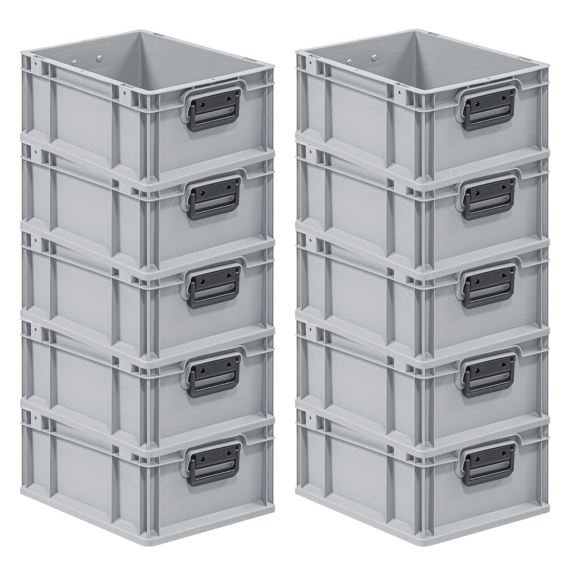 PROREGAL 10x Eurobox NextGen Portable Duo | HxBxT 17x30x40cm | 16 Liter | Eurobehälter, Transportbox, Transportbehälter, Stapelbehälter