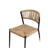 thumbnail of METRO PROFESSIONAL Silla apilable Lario, aluminio/poliratán, diseño estilo cuerda, beige/negro