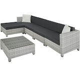 thumbnail of tectake Conjunto de descanso de ratán con estructura de aluminio, incluyendo fundas en 2 colores  Gris Claro