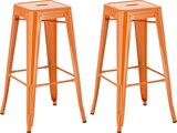 thumbnail of CHEFGASTRO 2er Set Barhocker PALAU HxBxT 76x43x43cm Metall Orange Barstuhl