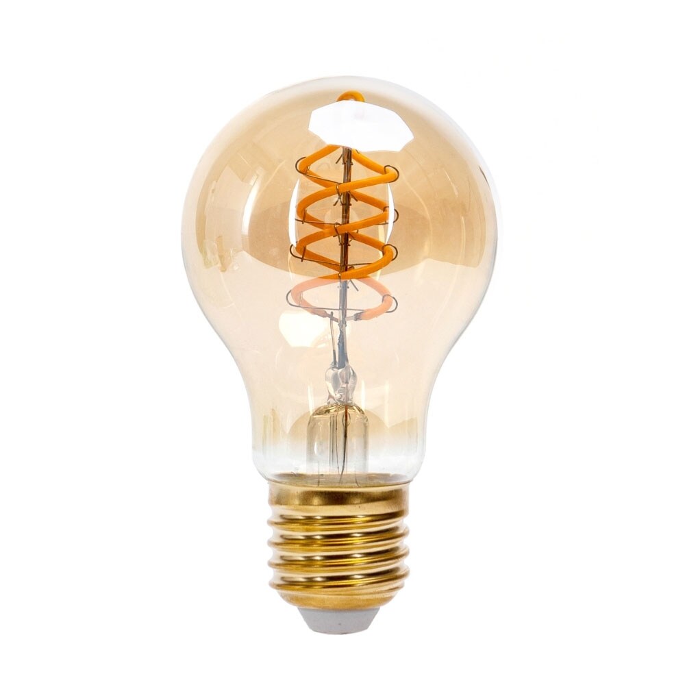 4w E27 LED Retro Vintage Nostalgie Spiralen Filament Leuchtmittel Bernstein A60|Ø60mm|Warmweiß|280 Lumen
