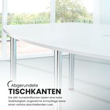 thumbnail of bümö Konferenztisch oval 220x103 cm großer Besprechungstisch in Buche, Besprechungstisch mit Chromfüßen, Meetingtisch für 8 Personen, XXL-Tisch für