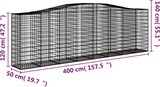 thumbnail of vidaXL Gabionen mit Hochbogen 20 Stk 400x50x120/140cm Verzinktes Eisen
