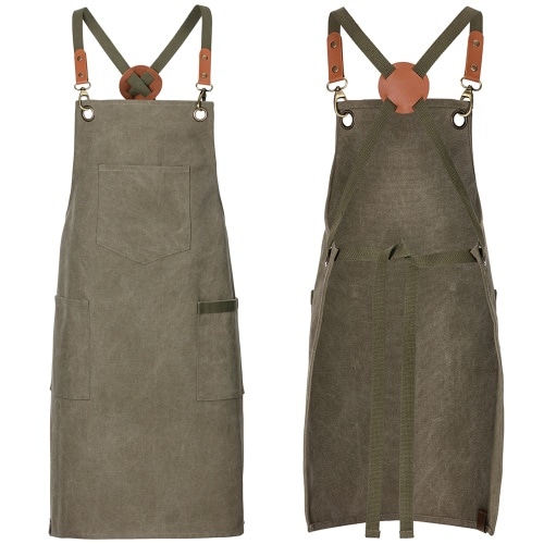 286 - Latzschürze Canvas, 70 cm x 80 cm : olive 100% Baumwolle 290 g/m² (Canavas)