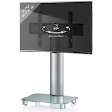 thumbnail of VCM Tosal Mobiler TV Ständer ohne Regal bis 70 Zoll, Mattglas, silber