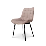 thumbnail of KOSMI - Lot de 2 chaises beiges style scandinave avec assise en tissu rembourré et pieds en métal noir