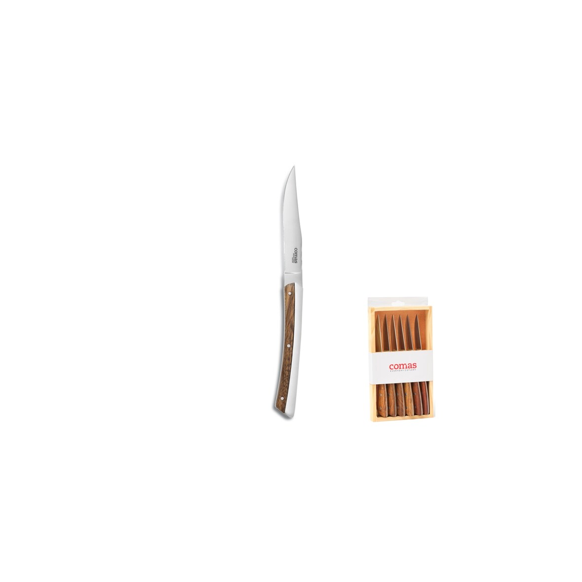 Estuche Madera 6 Cuchillo Chuletero K2