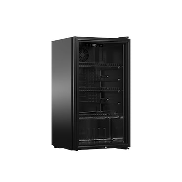 PKM Flaschenkühlschrank GKS90CB – Umluft-Kühlung, Energieeffizienzklasse C, Touch-Display, blaue LED-Beleuchtung