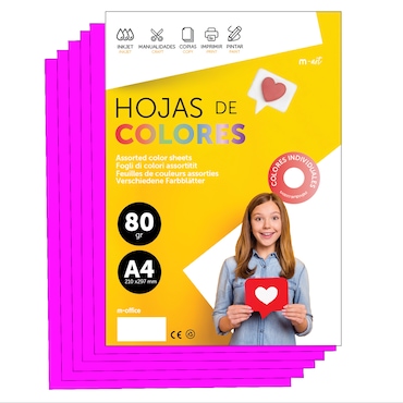 Folios Colores A4 80g Para Impresoras y Manualidades, Folios Colores ...