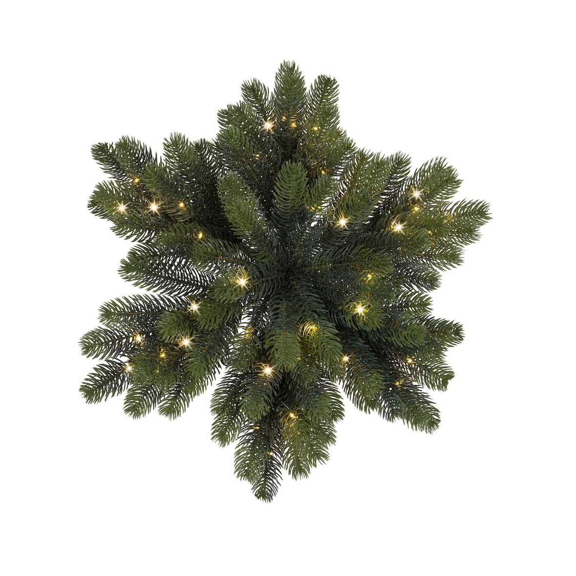 LED Tannenkranz sternförmig Türkranz Tischkranz Weihnachtskranz 50cm Timer Außen