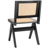 thumbnail of tectake Sedia in legno Lissy con intreccio viennese, stile boho - a pezzo nero