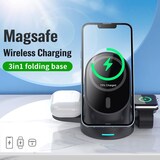 thumbnail of Chargeur Sans Fil 3 En 1 Pour Smartphone iWatch AirPods Avec Support Magnétique Blanc YONIS