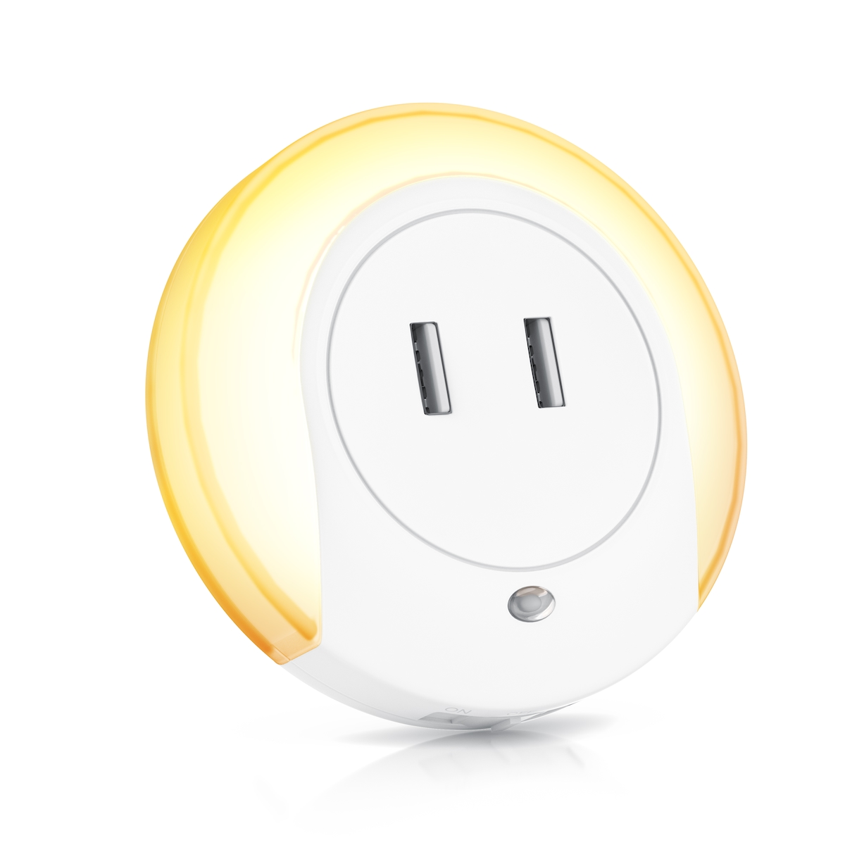 BEARWARE LED Nachtlicht, Warmweiß, Nachtlampe mit USB Ladefunktion, Helligkeits & Dämmerungssensor