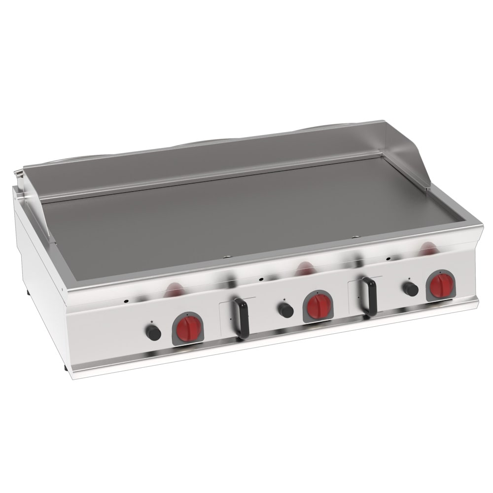 EURAST - Platte-frytop fe 15 mm gas glatt auf offenem untergestell - 1200x700x280 mm - 21,6 Kw - 36451317