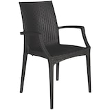 thumbnail of Poltrona Rattan Bistrot  antracite , prodotta con materiale riciclato Greenpol,  impilabile. Marchio Grandsoleil.  57x53x87