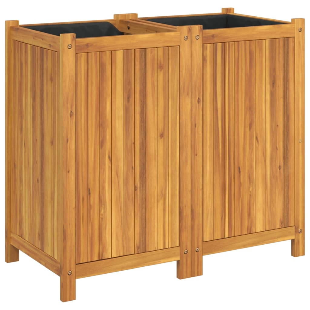 vidaXL Pflanzkübel mit Einlage 84x42x75 cm Massivholz Akazie